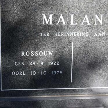 MALAN Rossouw 1922-1978