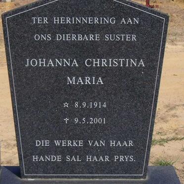 MARAIS Johanna Christina Maria 1914-2001