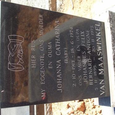 MAASWINKEL Johannes Felix Bernard Antione, van 1895-1975 & Johanna Catharina 1913-1974