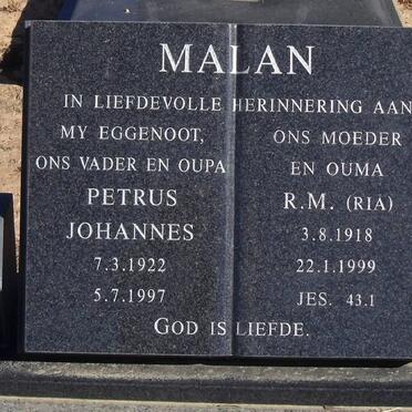 MALAN Petrus Johannes 1922-1997 & R.M. 1918-1999