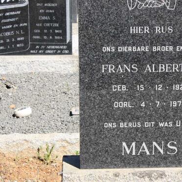 MANS Frans Albertus 1920-1973