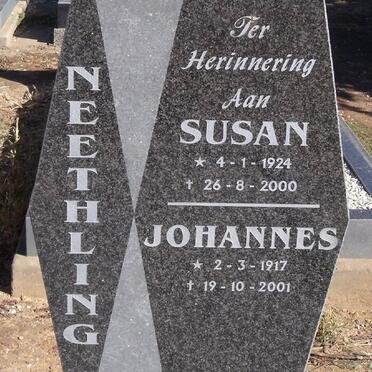 NEETHLING Johannes 1917-2001 &amp; Susan 1924-2000