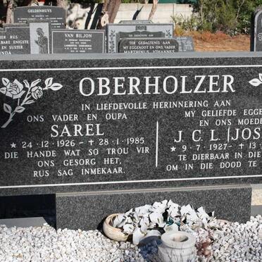 OBERHOLZER Sarel 1926-1985 &amp; J.C.L. 1927-1979