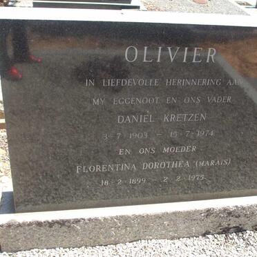 OLIVIER Daniel Kretzen 1903-1974 &amp; Florentina Dorothea MARAIS 1899-1975
