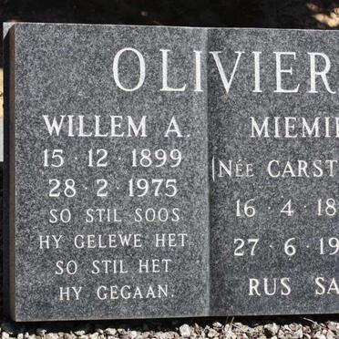 OLIVIER Willem A. 1899-1975 &amp; Miemie CARSTENS 1894-1979