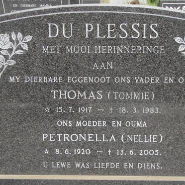 PLESSIS Thomas, du 1917-1983 &amp; Petronella 1920-2005