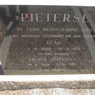 PIETERSE Izak 1904-1971 &amp; Hilda Johanna 1909-1997