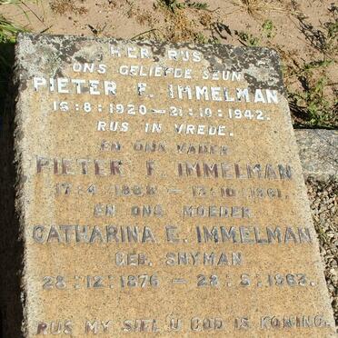 IMMELMAN Pieter F. 1888-1961 & Catharina E. SNYMAN 1876-1963 :: IMMELMAN Pieter 1920-1942