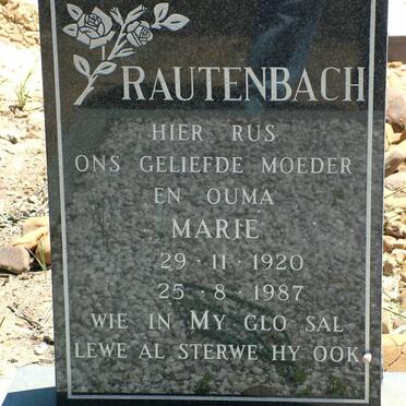 RAUTENBACH Marie 1920-1987