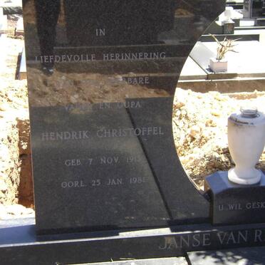 RENSBURG Hendrik Christoffel 1915-1981, Janse van &amp; Johanna Dorthea 1919-1981