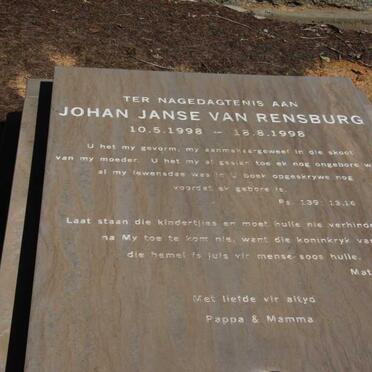 RENSBURG Johan, Janse van 1998-1998