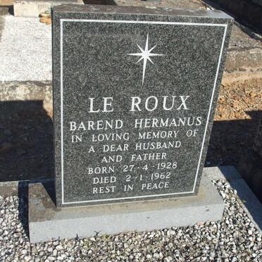 ROUX Barend Hermanus, le 1928-1962