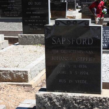 SAPSFORD Johanna 1876-1974