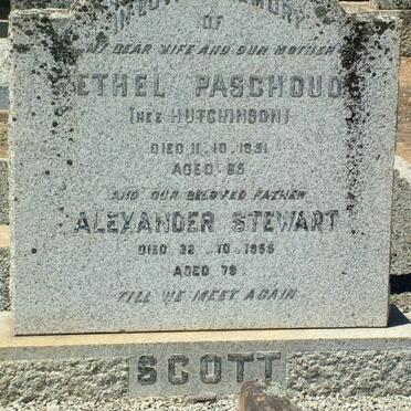 SCOTT Alexander Stewart -1955 & Ethel Paschoud HUTCHINSON -1951