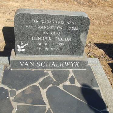 SCHALKWYK Hendrik Gideon, van 1898-1981