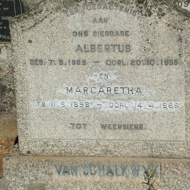 SCHALKWYK Albertus, van 1889-1959 & Margaretha 1896-1986