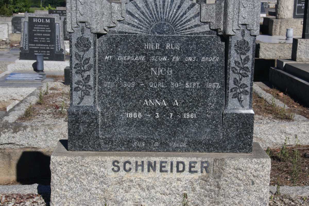 SCHNEIDER Anna A. 1888-1961 :: SCHNEIDER Nico 1909-1957 :: SCHNEIDER Johannes Jacobus 1911-1979 _2