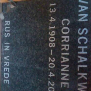 SCHALKWYK Corrianne, van 1908-2001