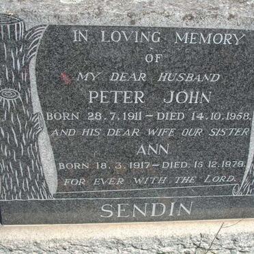 SENDIN Peter John 1911-1958 & Ann 1917-1979