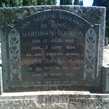 SMITH Marthinus Lourens 1898-1954 & Helena Jacoba Maria DU TOIT 1893-1975