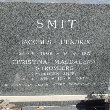 SMIT Jacobus Hendrik 1909-1971 & Christina Magdalena STROMBERG voorheen SMIT 1915-2009
