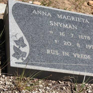SNYMAN Anna Magrieta 1878-1977