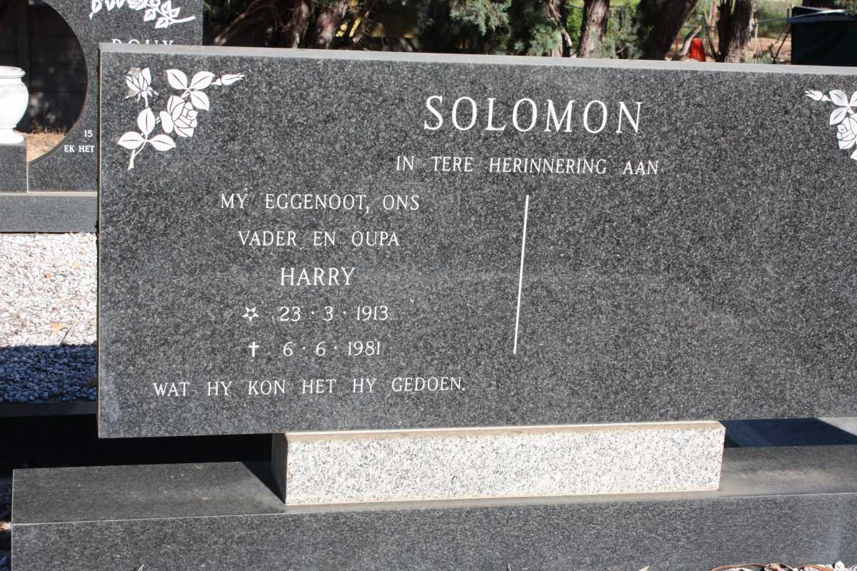 SOLOMON Harry 1913-1981