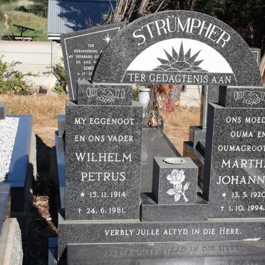 STRUMPHER Wilhelm Petrus 1914-1981 & Martha Johanna 1920-1994