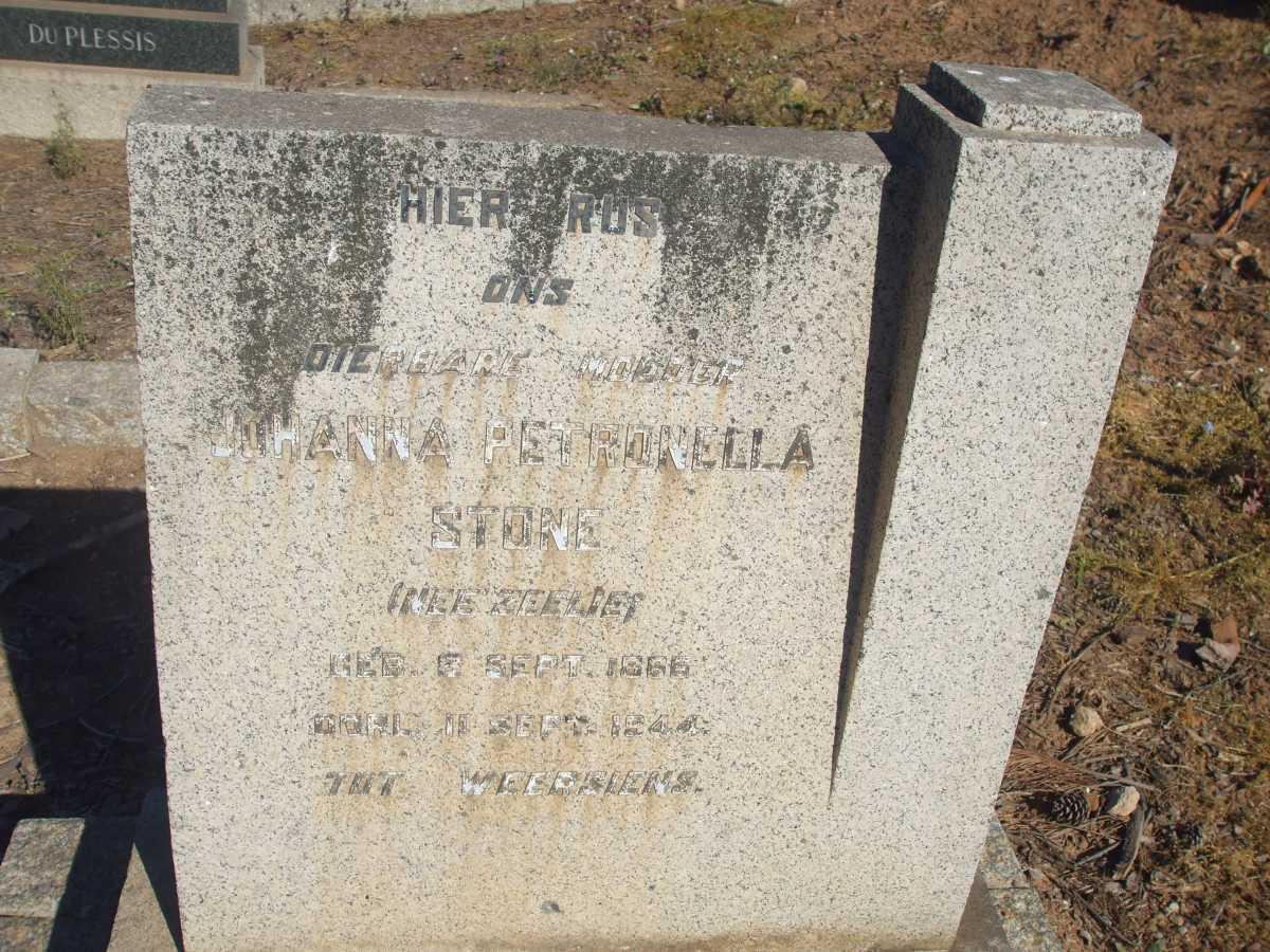 STONE Johanna Petronella nee ZEELIE 1866-1944