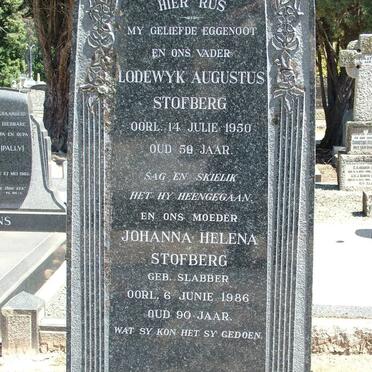 STOFBERG Lodewyk Augustus -1950 & Johanna Helena SLABBER -1986
