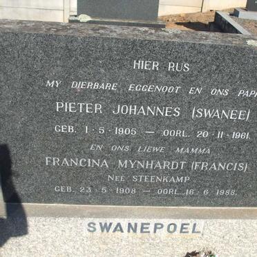 SWANEPOEL Pieter Johannes 1905-1961 & Francina Mynhardt STEENKAMP 1908-1988
