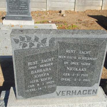 VERHAGEN Nicolaas 1909-1963 &amp; Barbara Josefa KOCH 1909-2002