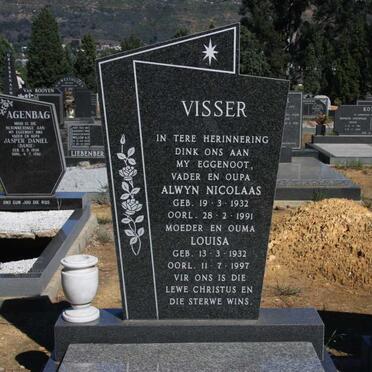 VISSER Alwyn Nicolaas 1932-1991 &amp; Louisa 1932-1997