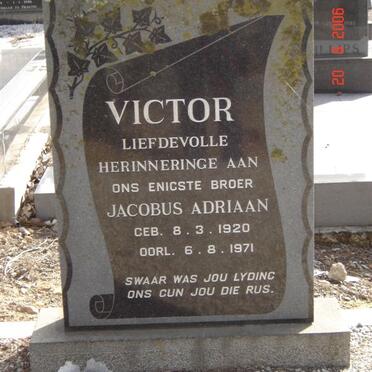 VICTOR Jacobus Adriaan 1920-1971