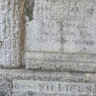 VILLIERS Anna Dorothea, de nee GEBHARD 1883-1960