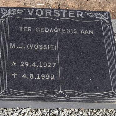 VORSTER M.J. 1927-1999