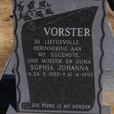 VORSTER Sophia Johanna 1932-1995