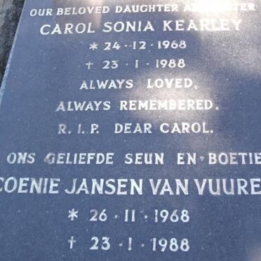 VUUREN Coenie, Jansen van 1968-1988 :: KEARLEY Carol Sonia 1968-1988