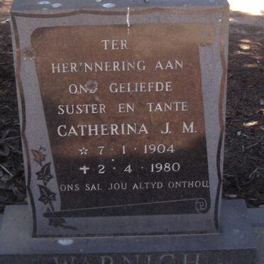 WARNICH Catherina J.M. 1904-1980