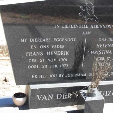WESTHUIZEN Frans Hendrik, van der 1901-1973 & Helena Barendina Christina DIPPENAAR 1908-1995