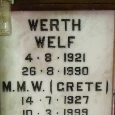 WERTH Welf 1921-1990 & M.M.W. 1927-1999