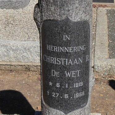 WET Christiaan R., de 1919-1966