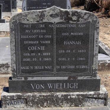 WIELLIGH Coenie, von 1893-1960 & Hannah 1890-1980