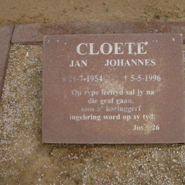 CLOETE Jan Johannes 1954-1996