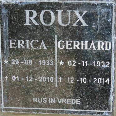 ROUX Gerhard 1932-2014 &amp; Erica 1933-2010