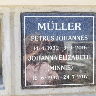 MULLER Petrus Johannes 1932-2016 &amp; Johanna Elizabeth 1933-2017