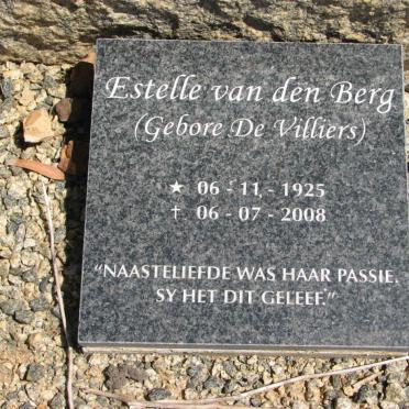 BERG Estelle, van den nee DE VILLIERS 1925-2008