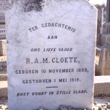 CLOETE R.A.M. 1859-1919