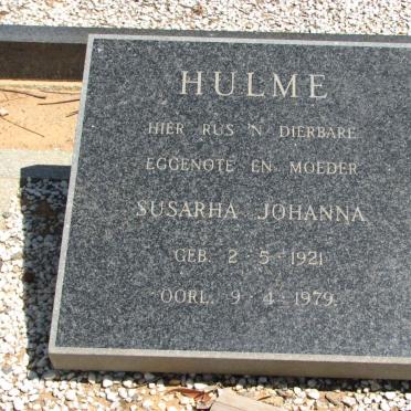 HULME Susarha Johanna 1921-1979