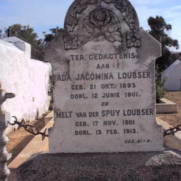 LOUBSER Ada Jacomina 1893-1901 :: LOUBSER Melt van der Spuy 1901-1913